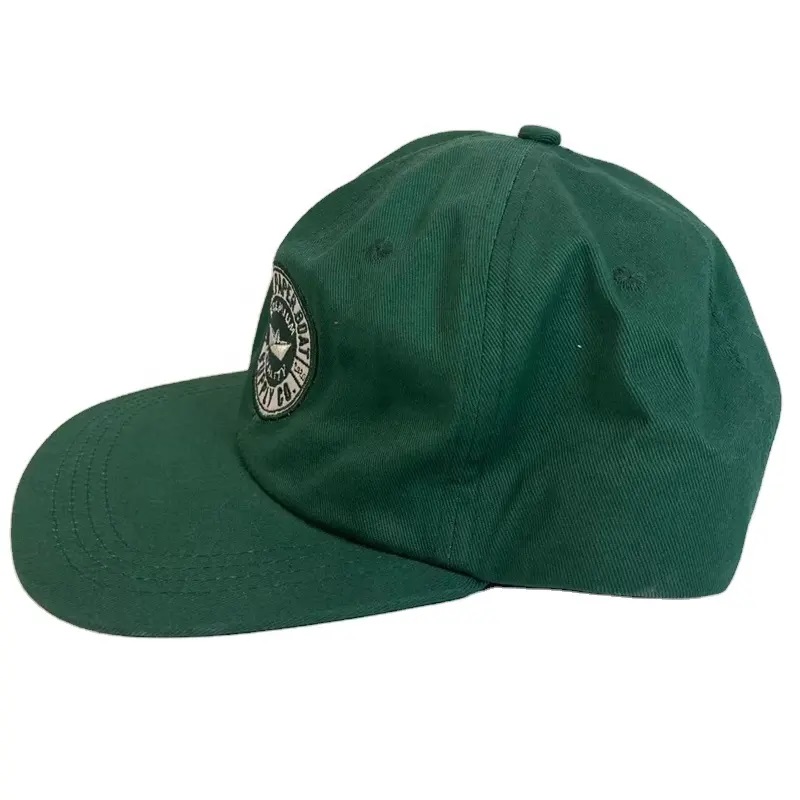 broderie de modă de bumbac personalizată moalenestructurată cu 6 panouri plane plate pălărie cu capac snapback