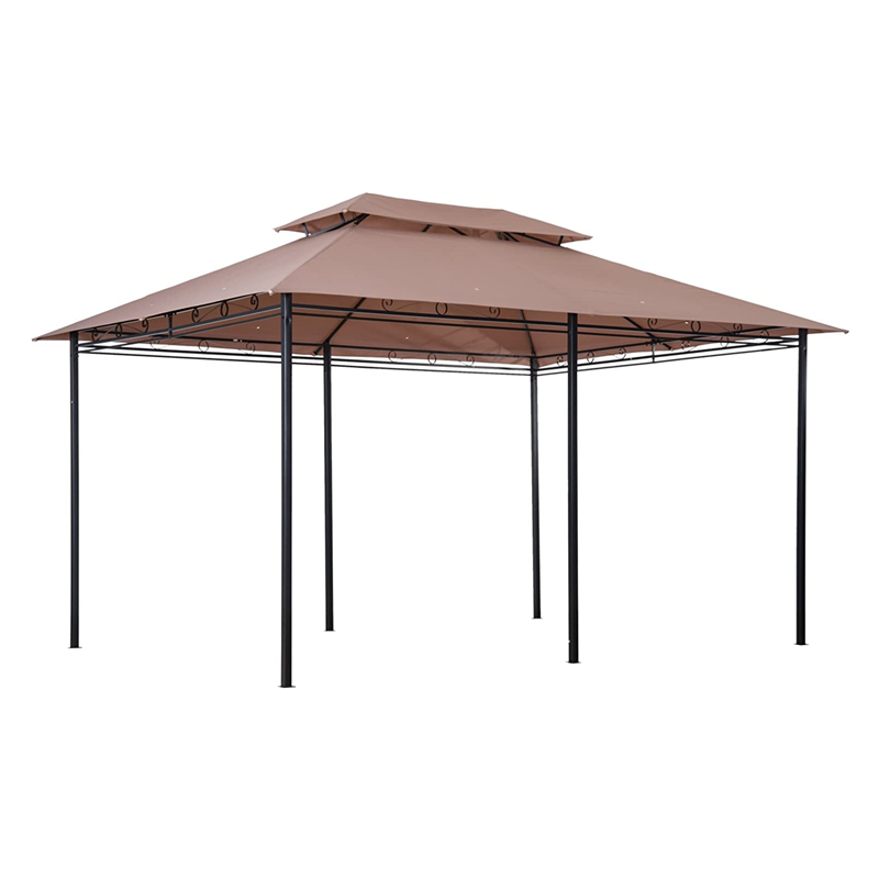 10 \\ 'x 13 \\' foișor pergola moale în aer liber, cu perdele, foișor cu ramă de oțel cu 2niveluri