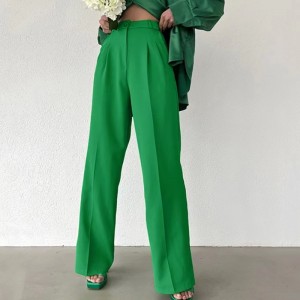 Europa și Statele Unite Sumară Vara Loose Temperament Temperament Latim Pantaloni cu picioarele Late Fashion Pantaloni casuali versatili