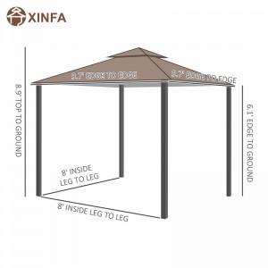 10 \\\\ \'x 10 \\\\\' Patio în aer liber Canopy Canopy Canopy cu pereți laterali de plasă, baldachin pe 2niveluri pentru curte, cafea