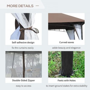 10 \\\\ \'x 10 \\\\\' Patio în aer liber Canopy Canopy Canopy cu pereți laterali de plasă, baldachin pe 2niveluri pentru curte, cafea