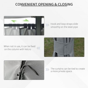 10 \\\\ \'x 13 \\\\\' Terasa de patio în aer liber adăpost cu 6 pereți laterali detașabili, gri