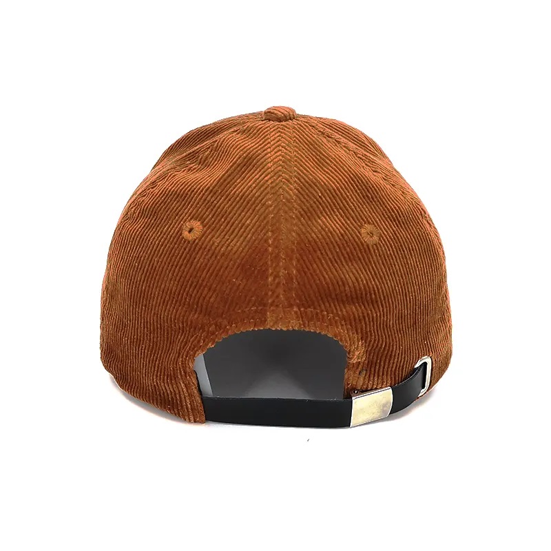 Pălărie personalizată personalizată brodată de corduroy cu curea din piele, Corduroy Snapback Hat/cap cu ridicata cu curea din piele, Corduroy Snapback Hat/cap cu ridicata