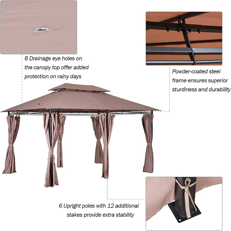 10 \\ 'x 13 \\' foișor pergola moale în aer liber