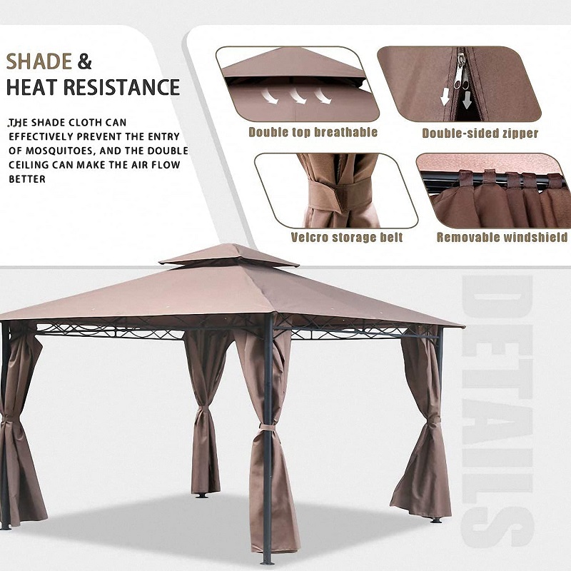 10 \\ 'x 13 \\' Block Block Sun Shade Canopy, cort impermeabil cu perdele de copertine pliabile portabile