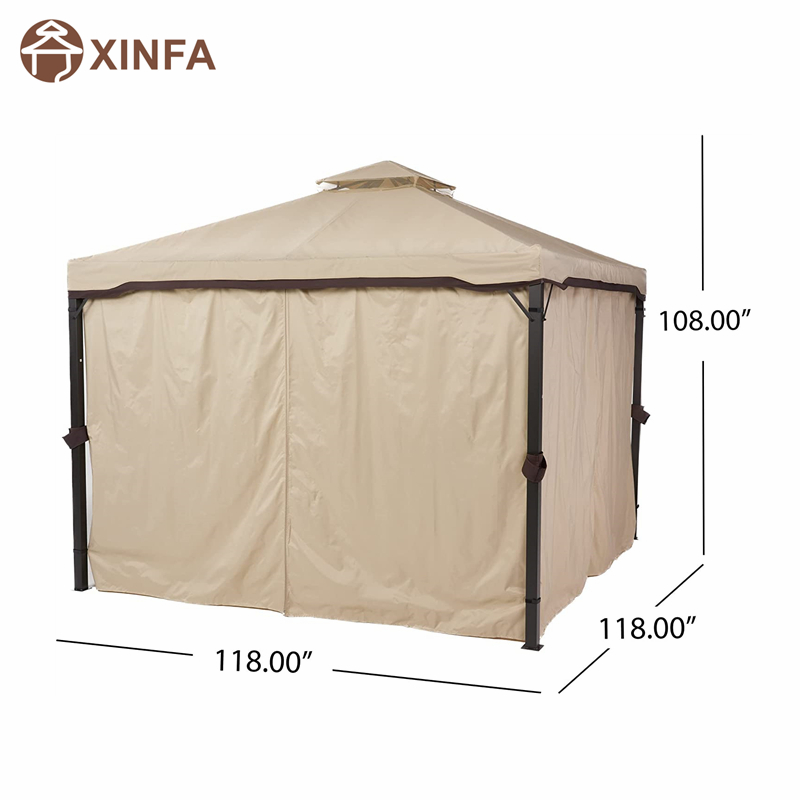 10 \\ 'x 10 \\' Block Block Sun Shade Canopy, cort impermeabil, foișor în aer liber cu perdele