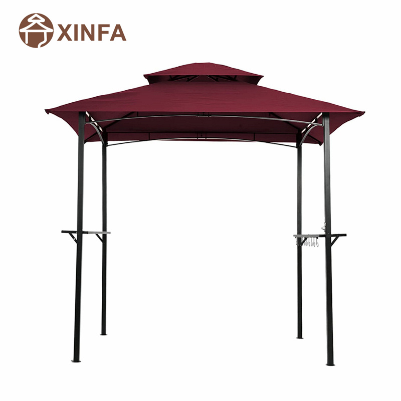 8 \\ 'x 5 \\' Canopy Top Grill Gazebo în aer liber Patio Barbacue adăpost cu cadru robust din oțel, roșu