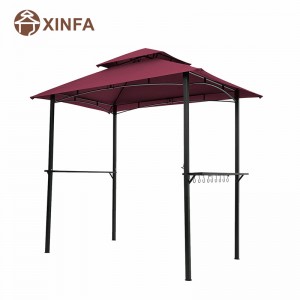 8 \\\\ \'x 5 \\\\\' Canopy Top Grill Gazebo în aer liber Patio Barbacue adăpost cu cadru robust din oțel, roșu