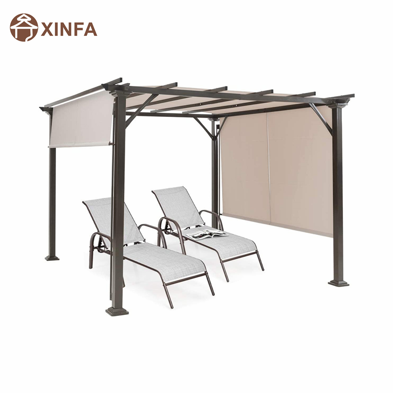 10 \\ 'x 10 \\' Pergola în aer liber, structură denuanță de mobilier de terasă, foișor pergola din oțel exterior cunuanțe de baldachin retractabile