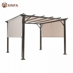 10 \\\\ \'x 10 \\\\\' Pergola în aer liber, structură denuanță de mobilier de terasă, foișor pergola din oțel exterior cunuanțe de baldachin retractabile
