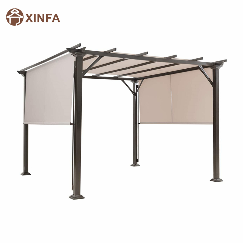 10 \\ 'x 10 \\' Pergola în aer liber, structură denuanță de mobilier de terasă, foișor pergola din oțel exterior cunuanțe de baldachin retractabile