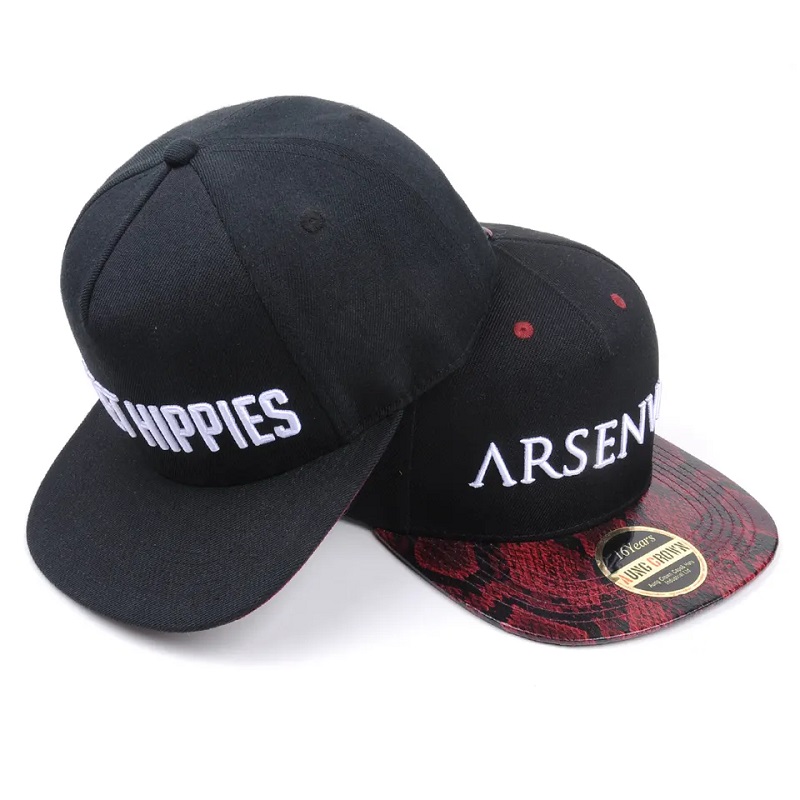 Angro -design de dans de stradă hip hop flat factură pălării personalizate broderieneagră snapback
