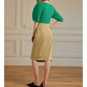 Fustă cu fante plisate în stilul de vacanță franceză femei 2023 Fustănouă pentru toate meciurile