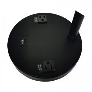 Două tonuri lampă de birou cu finisajnegru și galben deschis, un comutator de balansoar pe/off și două prize convenabile în camera de oaspeți