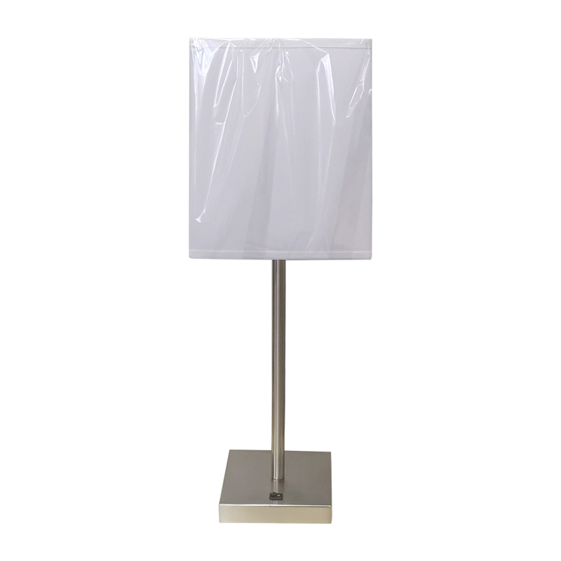 Lampa de masă cu finisaj denichel periat cu stil simplu, cu un comutator de balansoare pe oaspeți la camera de oaspeți