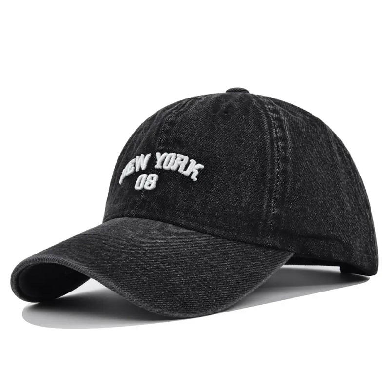 Logo personalizat de înaltă calitate spălat în suferință 100% bumbac 6 panou brodat Bill Old Cowboy Baseball Cap Jeans Blay
