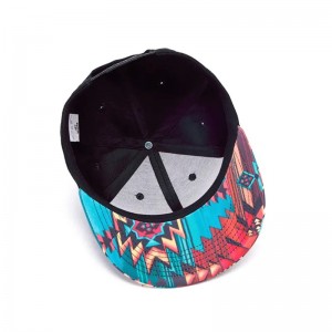 Imprimare 3D Snap Back Brim Brim Hat Street Dance Hip Printing Flat Bill Hawaiian Hats Proiectați -vă propriul capac Snapback/hat