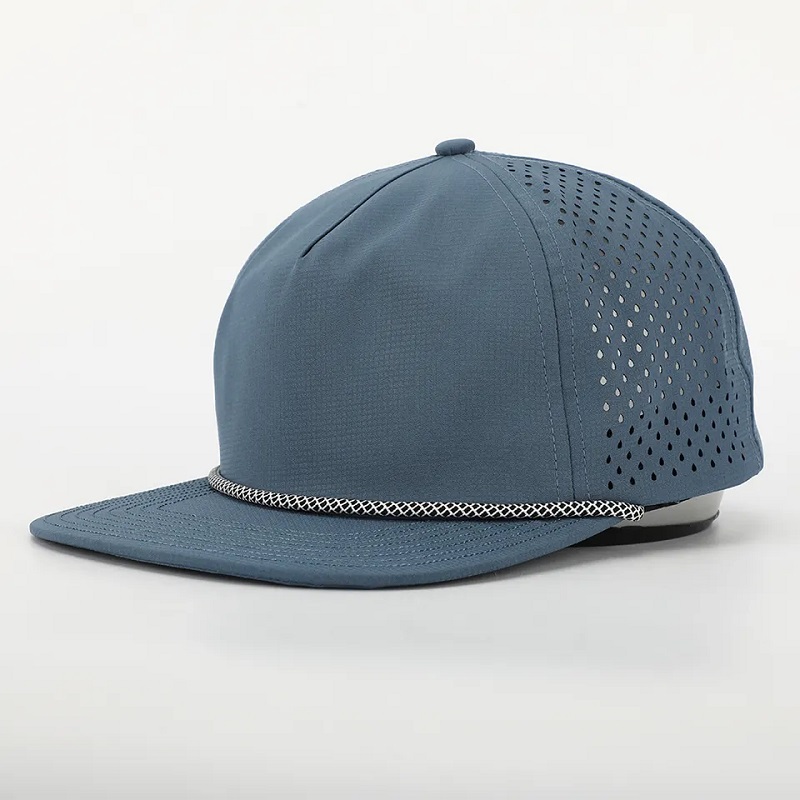 OEM Custom Design Logo 5 panou clasicnestructurat laser Plain Blank Cut 5 Panou Perforated Gorras Nylon Hat