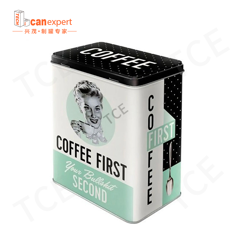 ETC-Custom Tin Can Producători cu ridicata cu ridicata Dreptunghiulară Square Can Ambalaje metalice Ceai și cafea cutia de cafea