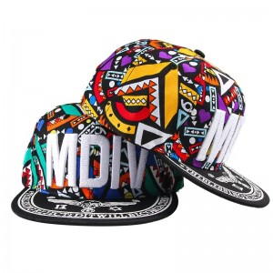 Pălărie de copil-copil structurată de înaltă calitate pălărie de înaltă calitate structurată 3D Flat-brim hip hop hat logo personalizat snapback hats hats capac