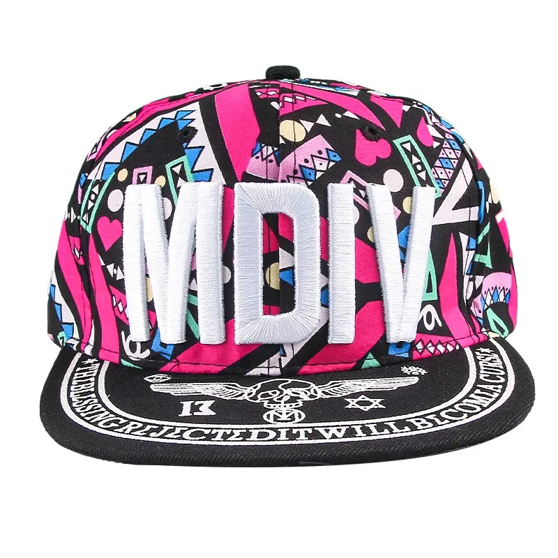 Pălărie de copil-copil structurată de înaltă calitate pălărie de înaltă calitate structurată 3D Flat-brim hip hop hat logo personalizat snapback hats hats capac