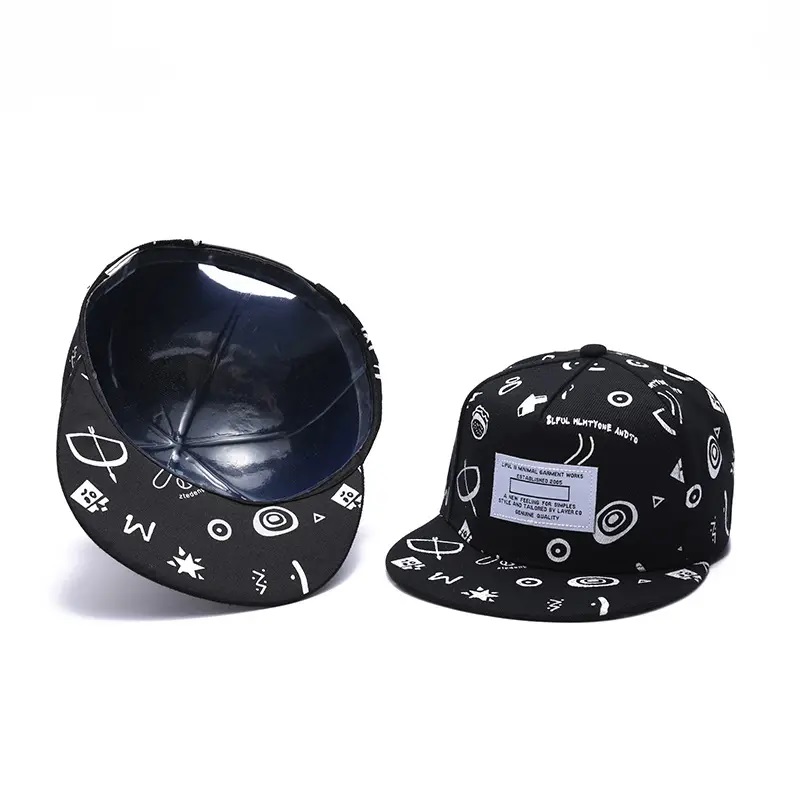 Pălării de sublimare prin imprimare de primăvară de vară sigla de broderie 3D Snapback Cap Patch logonestructurat plat brim 6 panou pălărie snapback