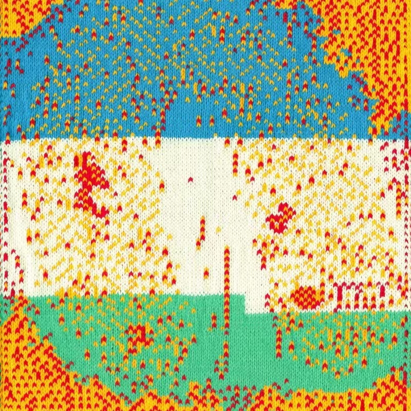 Tricot modelat/abstract art/loose, haotic și dinamic/happy combinație/color