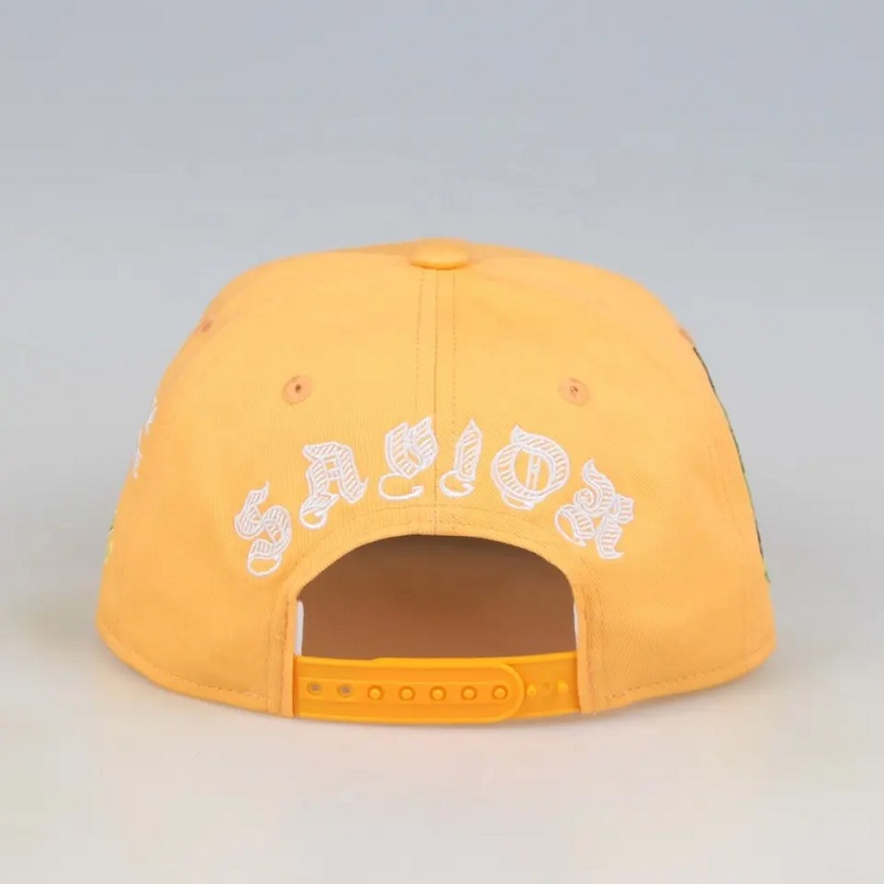Fabricat în China șase panouri Snapback Baseball Cap pentru bărbați Gorras Snapbacks Custom pălării de broderie Galben