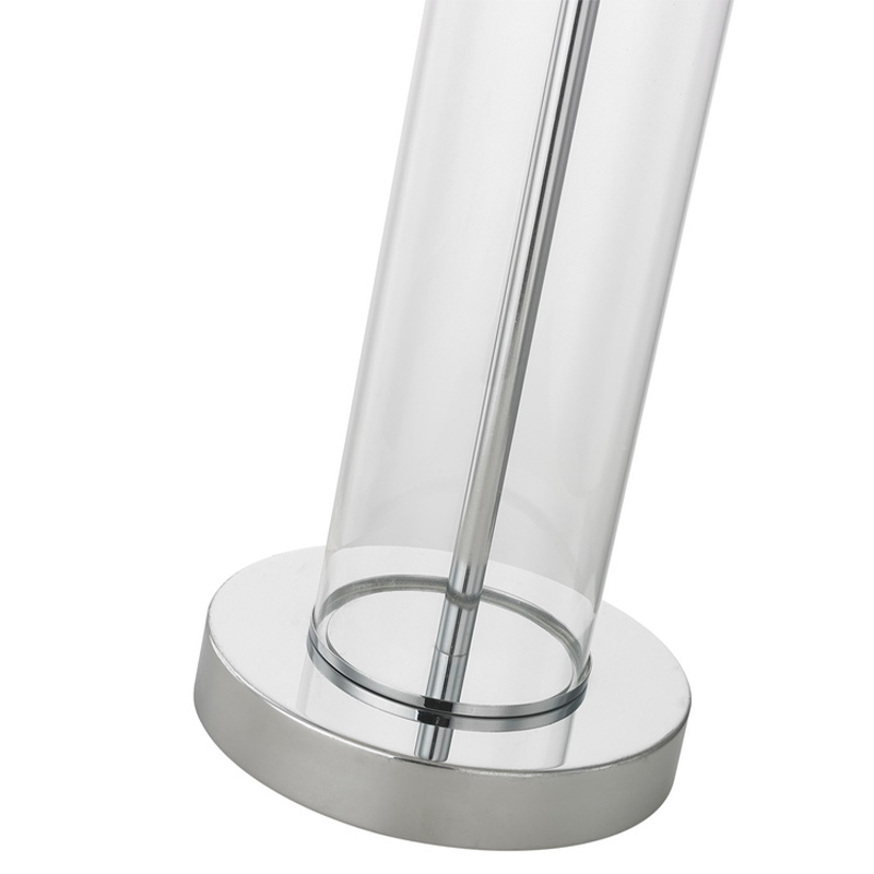 Lampa de masă din sticlă limpede cu finisaj crom lustruit la hotel oaspeți