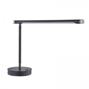 Lampa de birou LED reglabilă Marriott cu finisajnegru mat și un comutator de rocker/off la hotel oaspeți