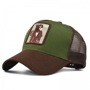 Angro -moda 5 panou de desene animate de desene animate de broderie ochiuri de mesh gorros baseball șapcă pentru bărbați pălării de camioane pentru animale