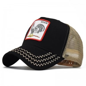 Angro -moda 5 panou de desene animate de desene animate de broderie ochiuri de mesh gorros baseball șapcă pentru bărbați pălării de camioane pentru animale