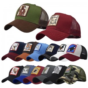 Angro -moda 5 panou de desene animate de desene animate de broderie ochiuri de mesh gorros baseball șapcă pentru bărbați pălării de camioane pentru animale