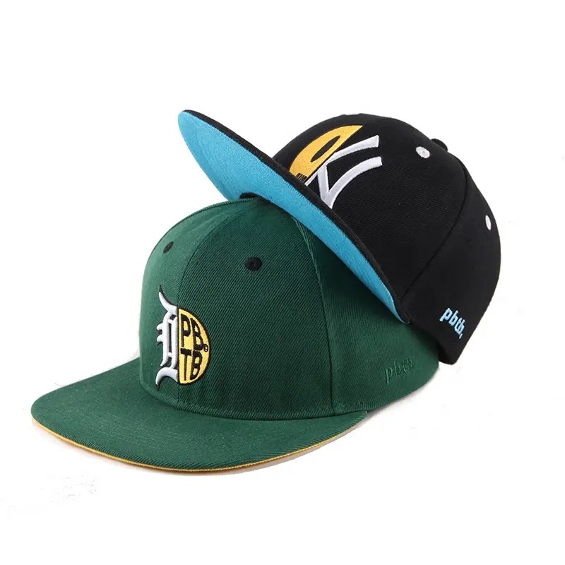 Pălărie de baseball cu ridicata din fabrică pentru bărbați personalizați Snapback Cap 6 Panouri Flat Brim Brodery Cap sport montat