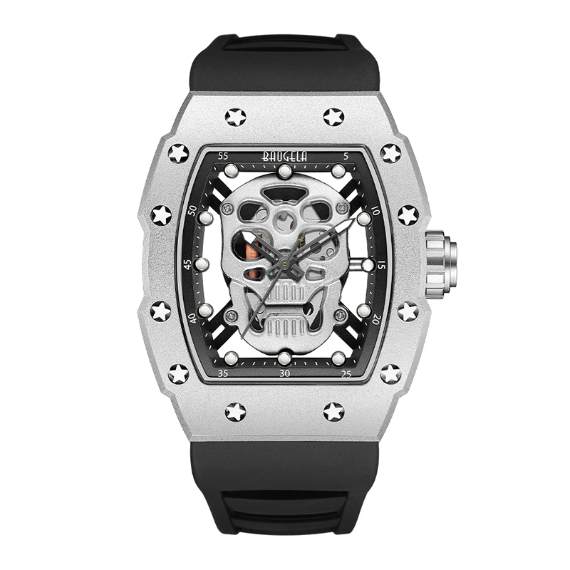 Craniu Baogela Tonneau Watch Top Brand Quartz Ceasuri din oțel inoxidabil ceasuri de apă impermeabil cu curea siliconică curea de mână Rose 4141