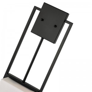 Hospitality Hotel Wall Sconce cu finisajnegru mat șinuanță acrilică dreptunghiulară la hotel coridor tipic