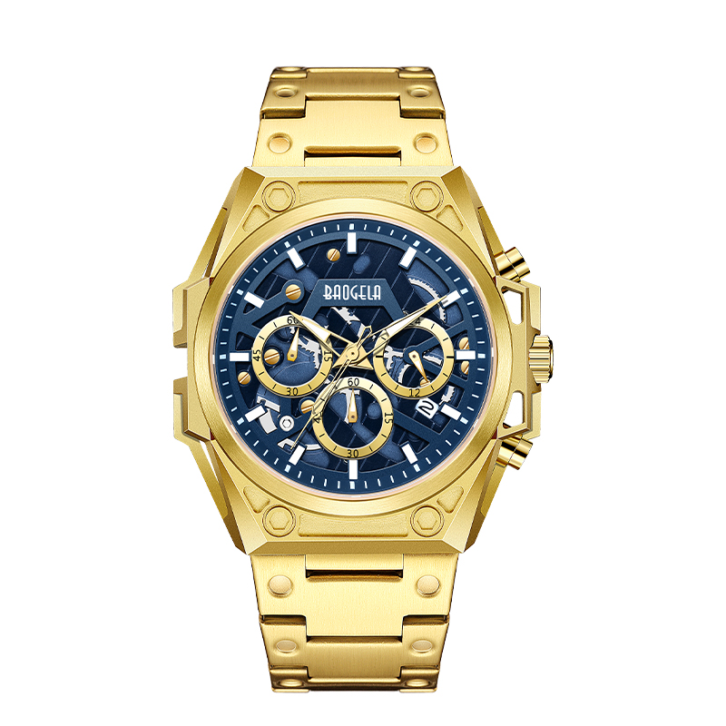 BAOGELA WATCHES MENILOR Oțel inoxidabil Brand Luxur de Lux Militar Sport Sporturi de mână curea din piele Cronograf cu Quartz Watch 22605