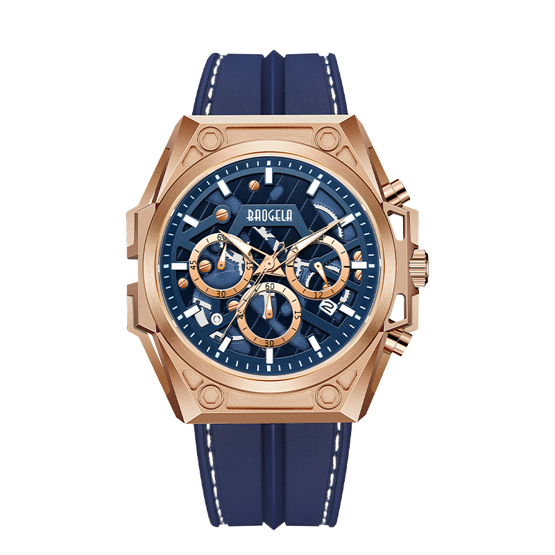 BAOGELA WATCHES MENILOR Oțel inoxidabil Brand Luxur de Lux Militar Sport Sporturi de mână curea din piele Cronograf cu Quartz Watch 22605