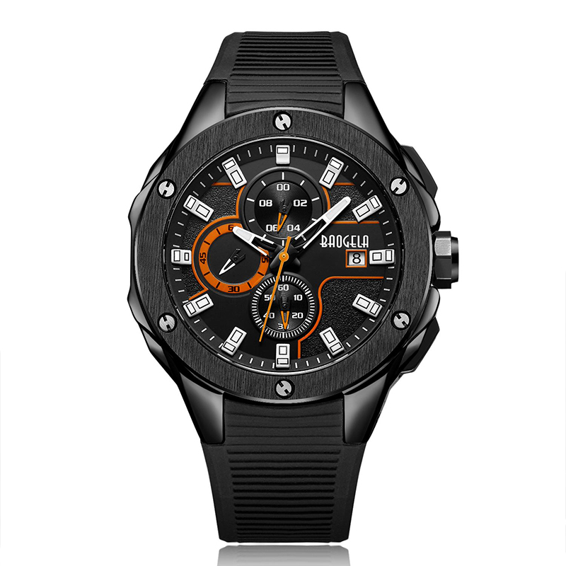 BAOGELA BRAND LUCTĂ MEN SILICONE SPORTS SPORTS SPORTS Fashion Army Watch Man Chronograph Quartz Wristwatch Wristwatch Regio Masculino Rose 22608