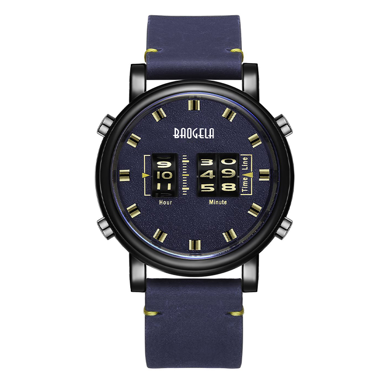 Baogela Fashion Men \\ Roller Design Business Clock Men Quartz Ceas Piele din piele Apelărie Casual Casual Mens Watch Regio Masculino 22703
