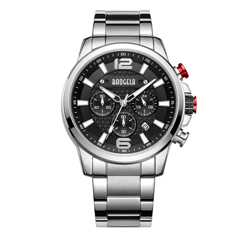 Ceasuri Baogela pentru bărbați New Chronograph Quartz ceas de lux din oțel inoxidabil de mână Relogios Masculino часы мжские 22706