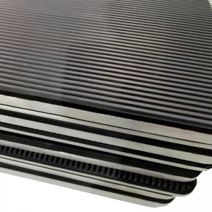 Placă de cauciuc din aluminiunegru cu stivuitoare