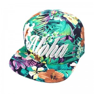 Pălărie de snapback floral de sublimare personalizată de înaltă calitate pentru bărbați pentru femei