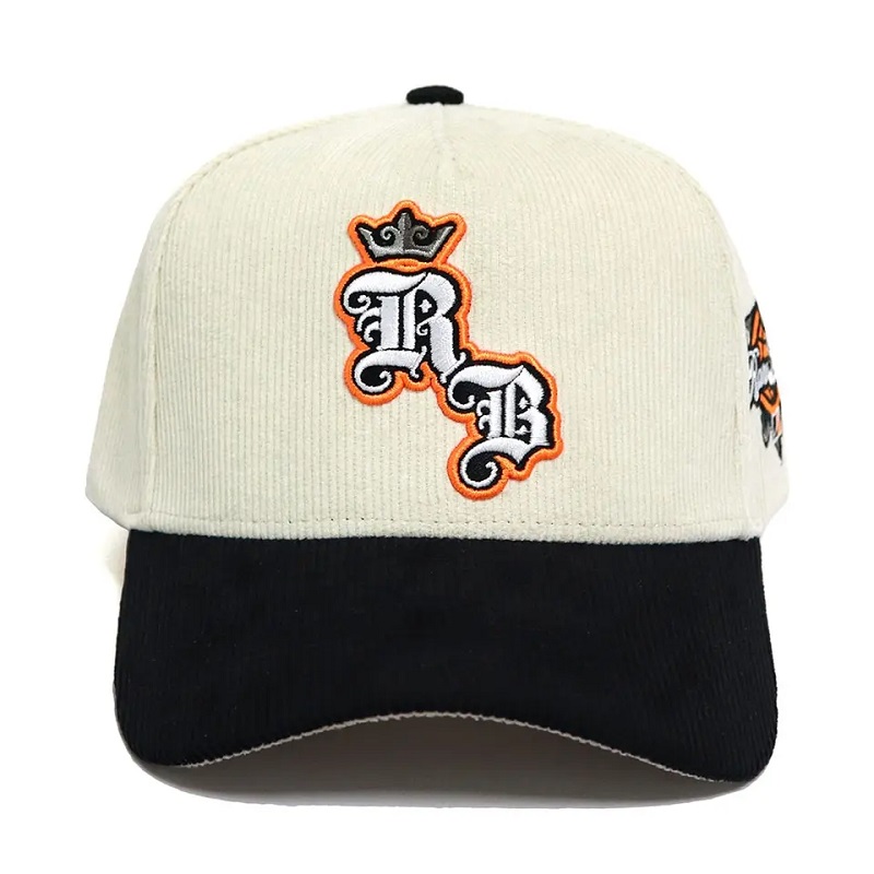 Direct Fabrical Factory Custom 5 Panou Baseball Cap Cord Corduroy pălărie cu 3D Puff Brodery Logo Bumbac Sweat Band Caps Sport Hat pălărie
