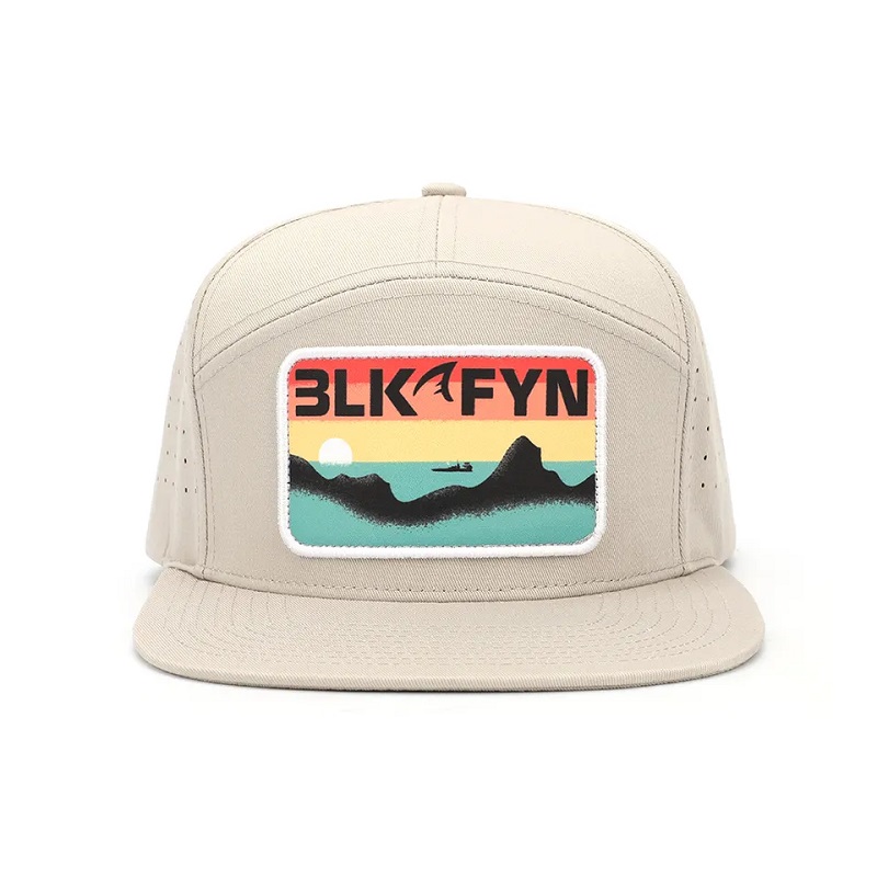 Condulare personalizată de înaltă calitate 7 panou cu platou cu platou tipărit cu plasture cu plasture de lux CAPS SNAPBACK, pălărie pentru bărbați perforați cu gaură tăiată cu laser