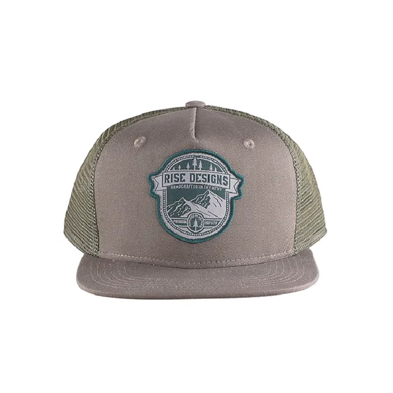 Fashion popular plate cu plasă de plasă pălărie gri Patch 5 panou plastic Snapback Cap Cap și pălărie