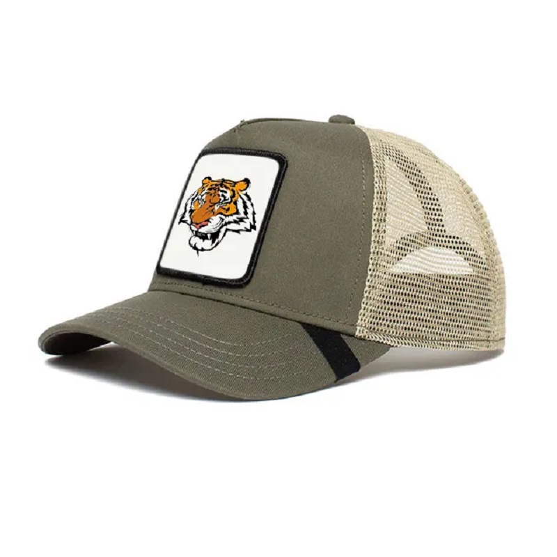 Producător 5 panou 100% Polyster Polyester Trucker Cap Pati cu patch -uri țesute pentru animale personalizate