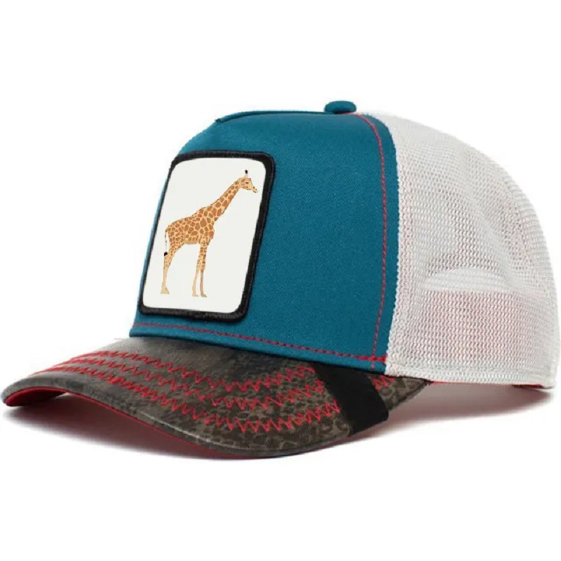 Producător 5 panou 100% Polyster Polyester Trucker Cap Pati cu patch -uri țesute pentru animale personalizate