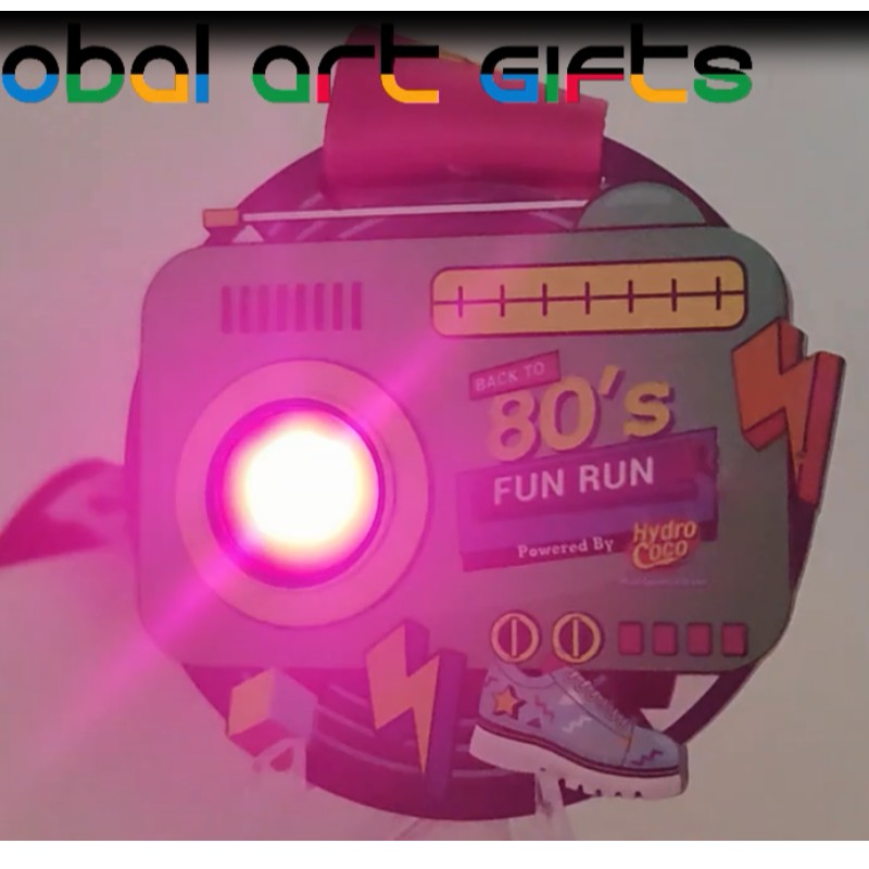 Medalia de participare la masă Furnizor Fun Run Run LED Medalia de curse personalizate