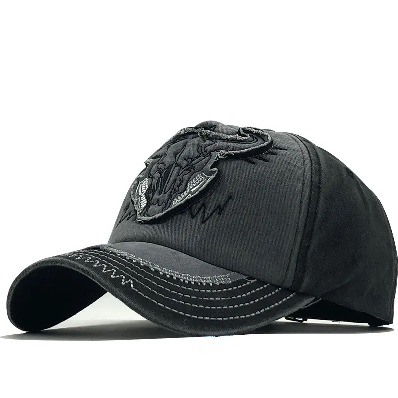 Classic Fashion Men's Street a făcut vechea spălare de limbă de rață, cap vacă, cap de culoare patch -uri contrast pălărie de baseball